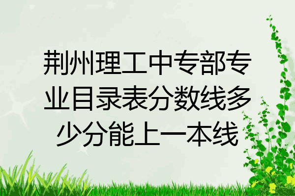 荆州理工中专部专业目录表分数线多少分能上一本线