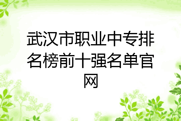 武汉市职业中专排名榜前十强名单官网