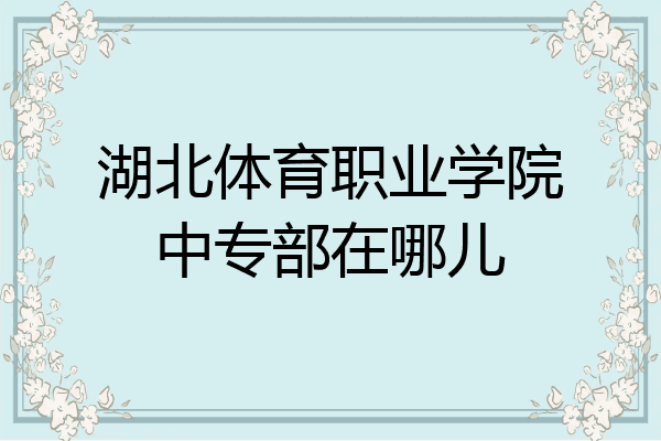 湖北体育职业学院中专部在哪儿