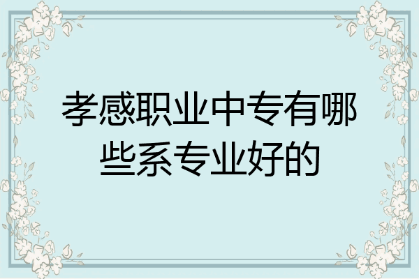 孝感职业中专有哪些系专业好的