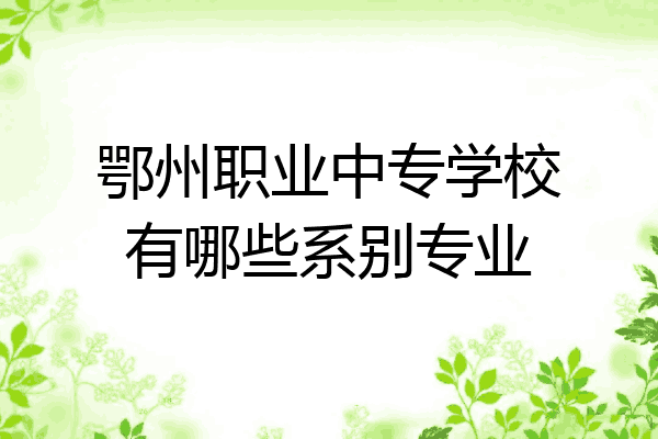 鄂州职业中专学校有哪些系别专业