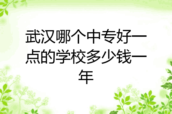 武汉哪个中专好一点的学校多少钱一年
