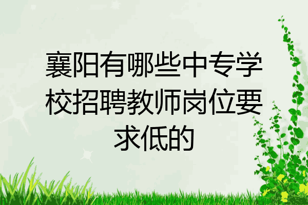 襄阳有哪些中专学校招聘教师岗位要求低的