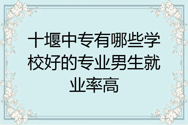 十堰中专有哪些学校好的专业男生就业率高