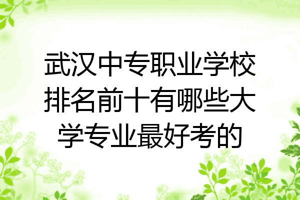 武汉中专职业学校排名前十有哪些大学专业最好考的