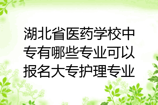 湖北省医药学校中专有哪些专业可以报名大专护理专业
