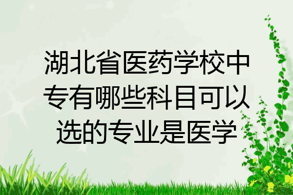 湖北省医药学校中专有哪些科目可以选的专业是医学