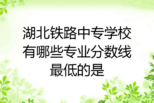 湖北铁路中专学校有哪些专业分数线最低的是