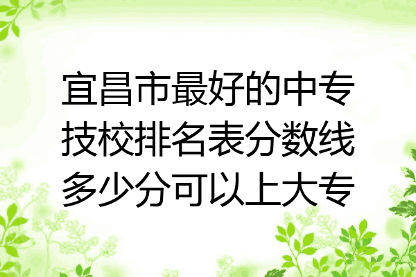 宜昌市最好的中专技校排名表分数线多少分可以上大专