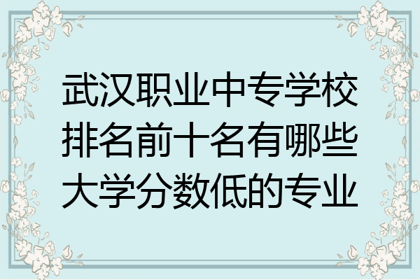 武汉职业中专学校排名前十名有哪些大学分数低的专业