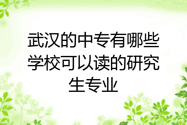 武汉的中专有哪些学校可以读的研究生专业