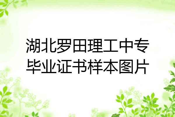 湖北罗田理工中专毕业证书样本图片