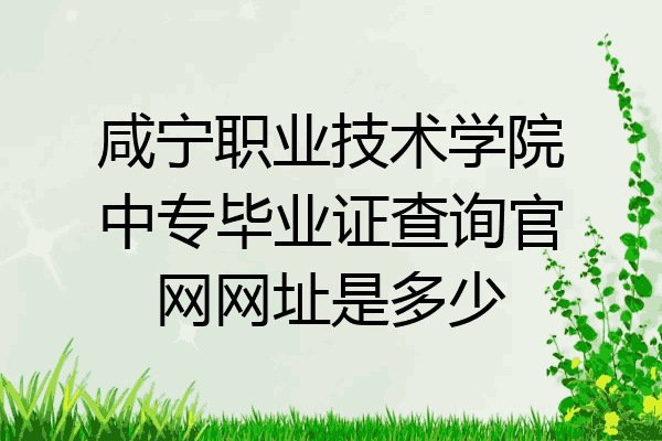 咸宁职业技术学院中专毕业证查询官网网址是多少