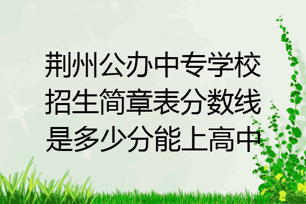 荆州公办中专学校招生简章表分数线是多少分能上高中