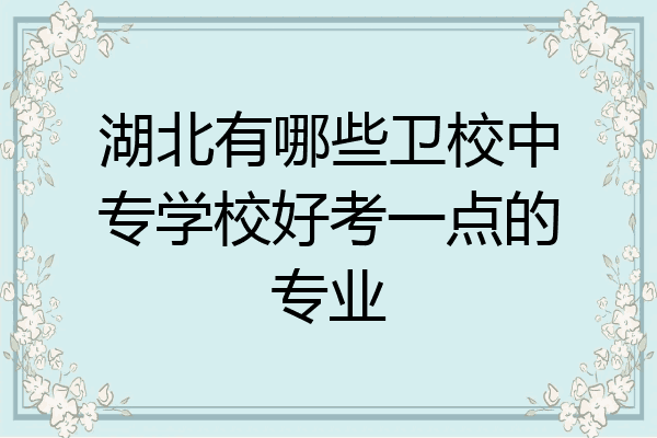 湖北有哪些卫校中专学校好考一点的专业