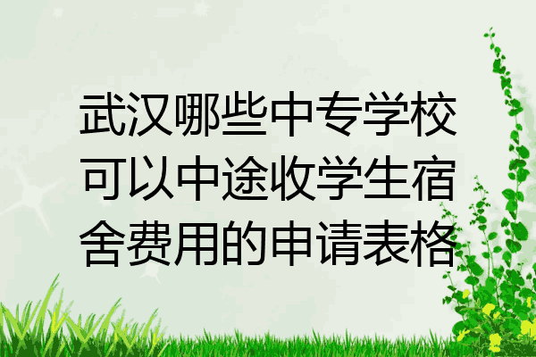 武汉哪些中专学校可以中途收学生宿舍费用的申请表格