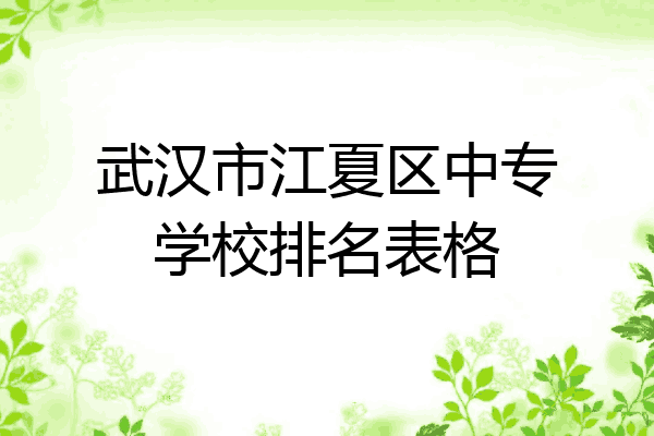 武汉市江夏区中专学校排名表格