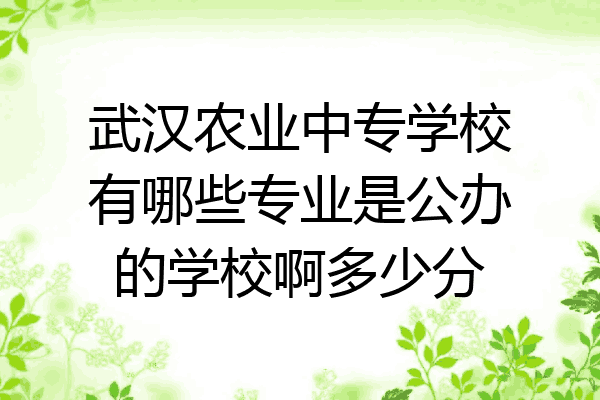 武汉农业中专学校有哪些专业是公办的学校啊多少分