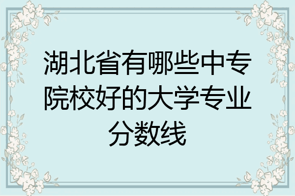 湖北省有哪些中专院校好的大学专业分数线