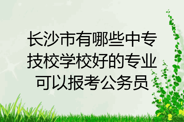 长沙市有哪些中专技校学校好的专业可以报考公务员