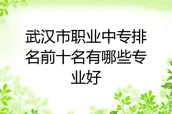 武汉市职业中专排名前十名有哪些专业好