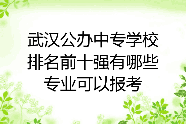 武汉公办中专学校排名前十强有哪些专业可以报考