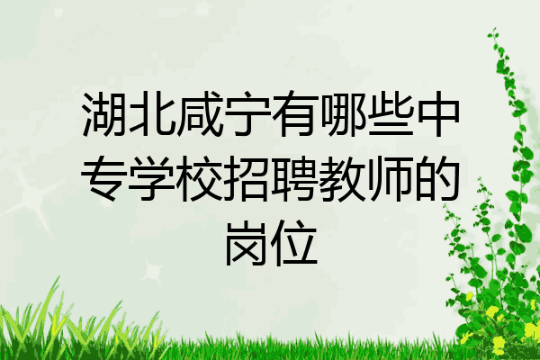 湖北咸宁有哪些中专学校招聘教师的岗位
