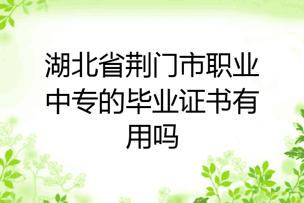 湖北省荆门市职业中专的毕业证书有用吗