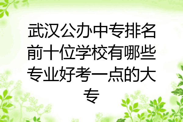 武汉公办中专排名前十位学校有哪些专业好考一点的大专
