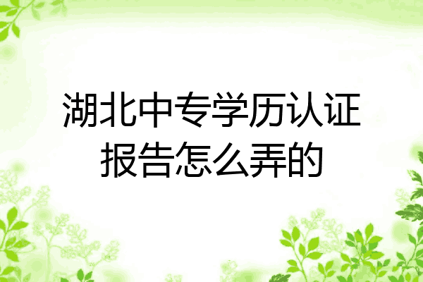湖北中专学历认证报告怎么弄的