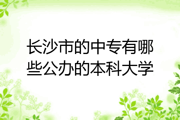 长沙市的中专有哪些公办的本科大学