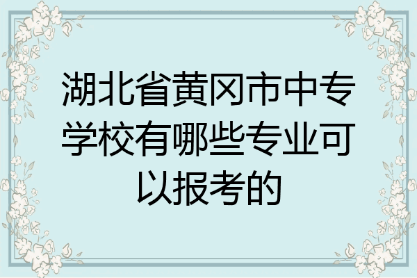 湖北省黄冈市中专学校有哪些专业可以报考的