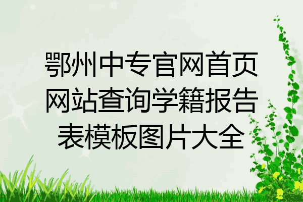 鄂州中专官网首页网站查询学籍报告表模板图片大全