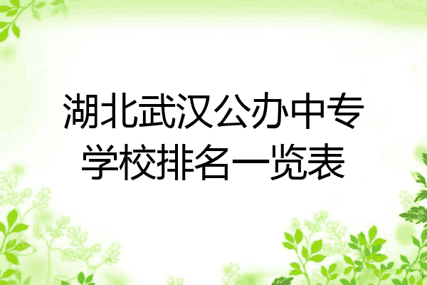 湖北武汉公办中专学校排名一览表
