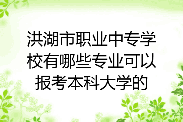 洪湖市职业中专学校有哪些专业可以报考本科大学的