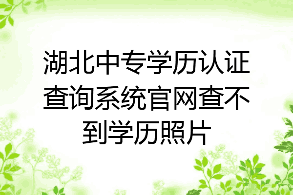湖北中专学历认证查询系统官网查不到学历照片