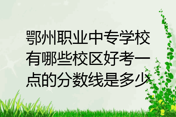 鄂州职业中专学校有哪些校区好考一点的分数线是多少