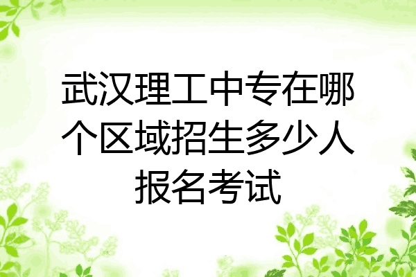 武汉理工中专在哪个区域招生多少人报名考试