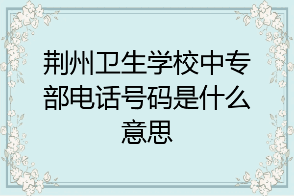 荆州卫生学校中专部电话号码是什么意思