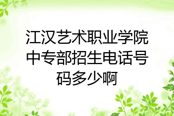 江汉艺术职业学院中专部招生电话号码多少啊