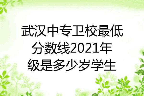 武汉中专卫校最低分数线2021年级是多少岁学生