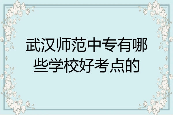 武汉师范中专有哪些学校好考点的