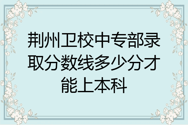 荆州卫校中专部录取分数线多少分才能上本科