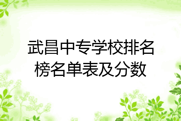 武昌中专学校排名榜名单表及分数