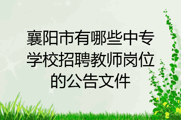 襄阳市有哪些中专学校招聘教师岗位的公告文件