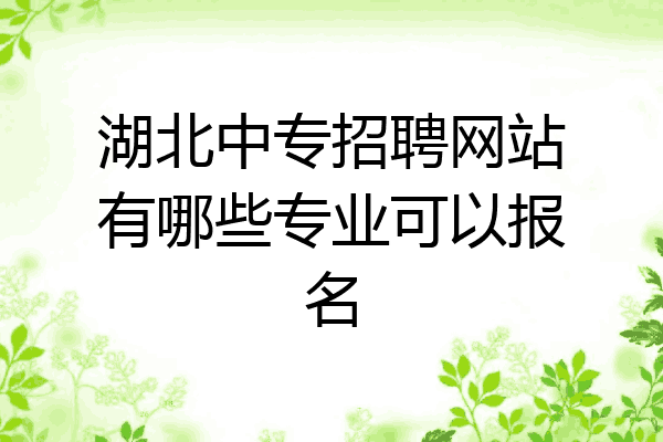 湖北中专招聘网站有哪些专业可以报名