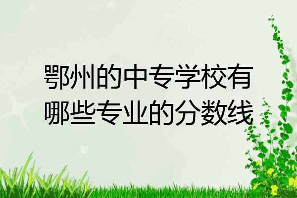 鄂州的中专学校有哪些专业的分数线