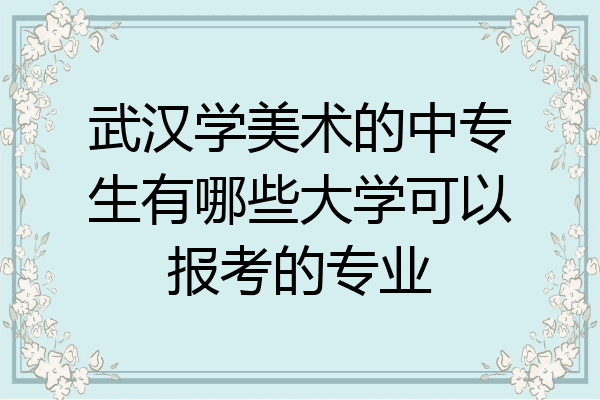 武汉学美术的中专生有哪些大学可以报考的专业