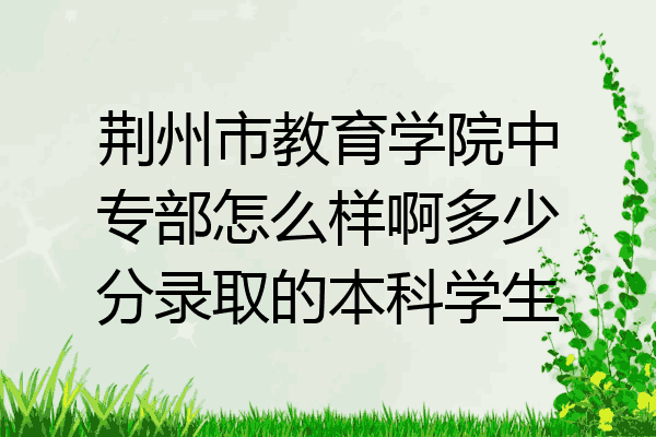 荆州市教育学院中专部怎么样啊多少分录取的本科学生