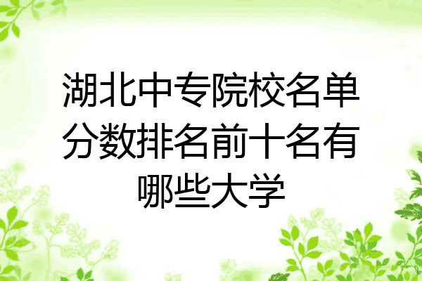 湖北中专院校名单分数排名前十名有哪些大学